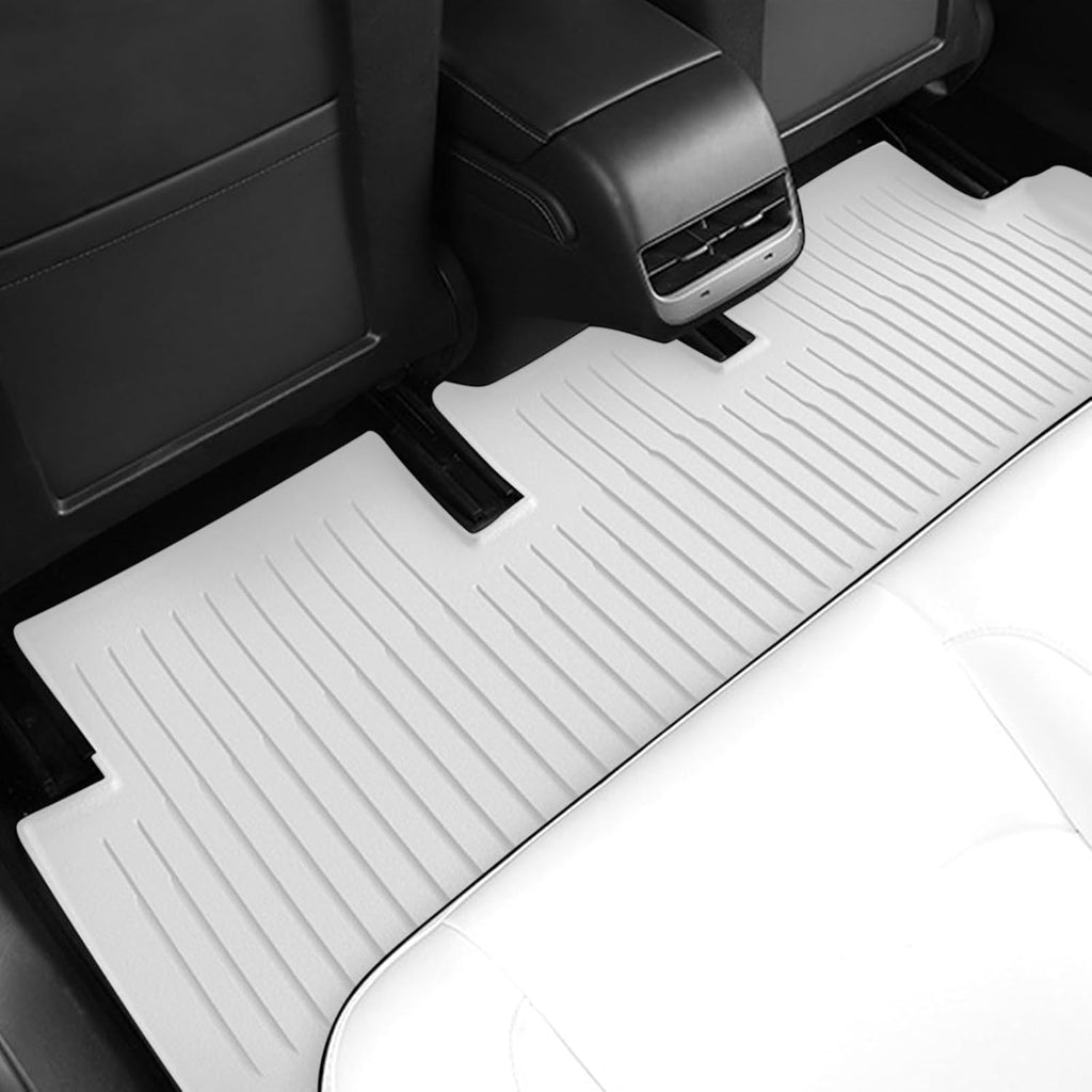 Floor Mats for Tesla 2024-2026 Model 3 5-Seat Floor Mats All Weather Durable TPE Anti-Slip Car Floor Liner Waterproof Custom Fit (White, Model 3)