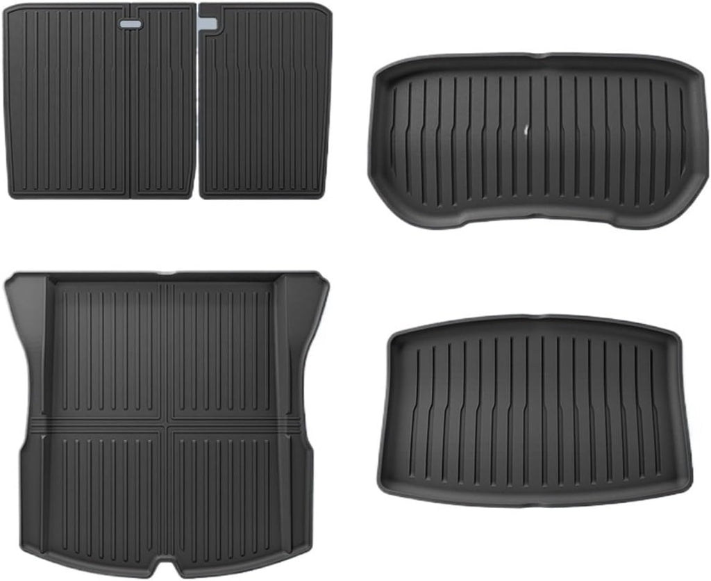 Compatible for Tesla Model 3 Highland 2024 Rear Seat Backrest Protective Pad Trunk Mat Cargo Liner Kick Pad Car Accessories(Trunk mat 5pcs)