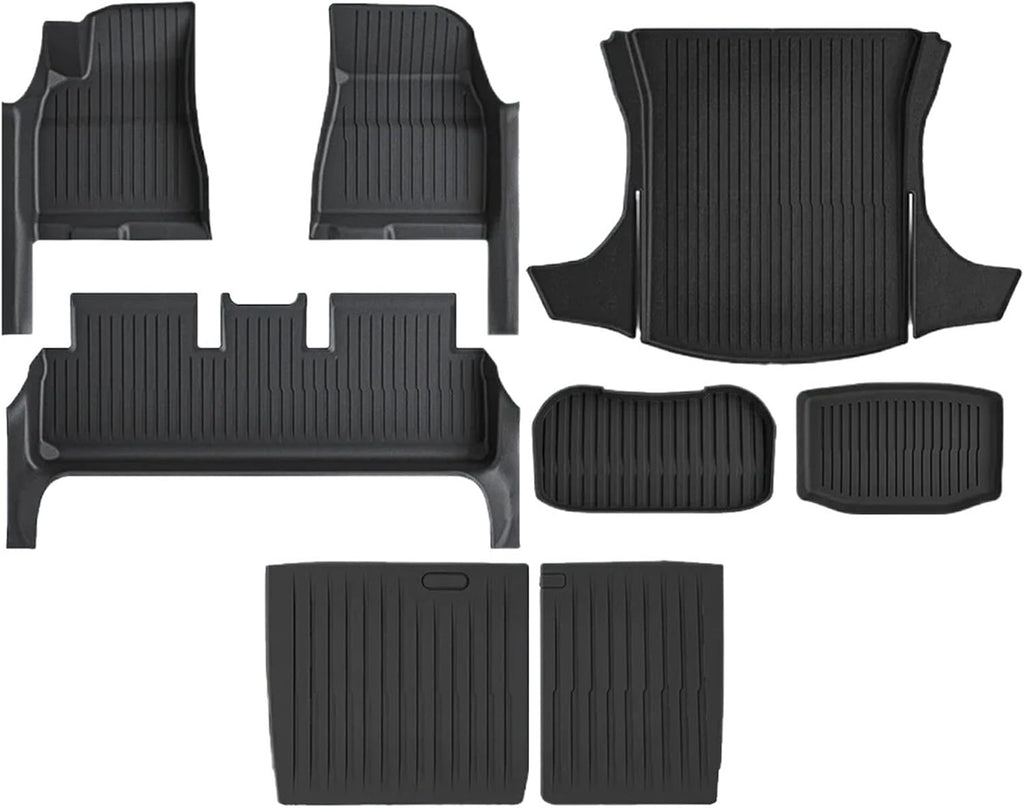 TPE Floor Mat for Tesla Model 3 Highland with Door Sill Protector Trunk Mats Front Rear Cargo Liner for 2025 2024(SNFM-8PCS)