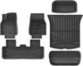 Compatible with Tesla Model Y Launch 2025+ Juniper TPE Floor Mats & Cargo Liner, All Weather Trunk Mats Floor Liner Backrest Mats LHD(Gray)