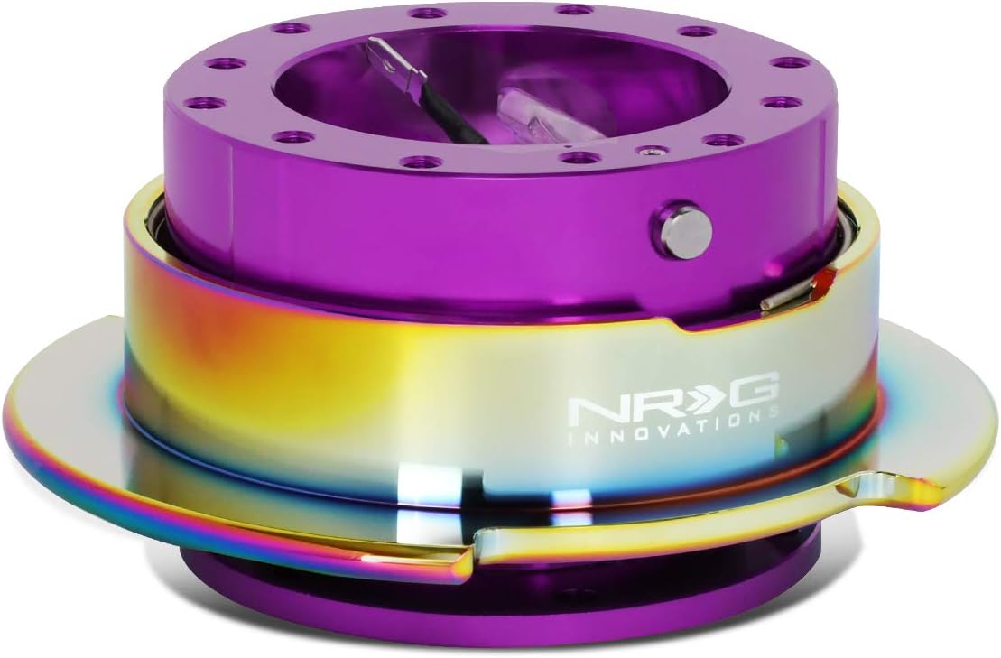 Auto Dynasty NRG Innovations SRK-250PP-MC Steering Wheel Quick Release Adapter Gen 2.5 Purple Body/Neo Chrome Ring