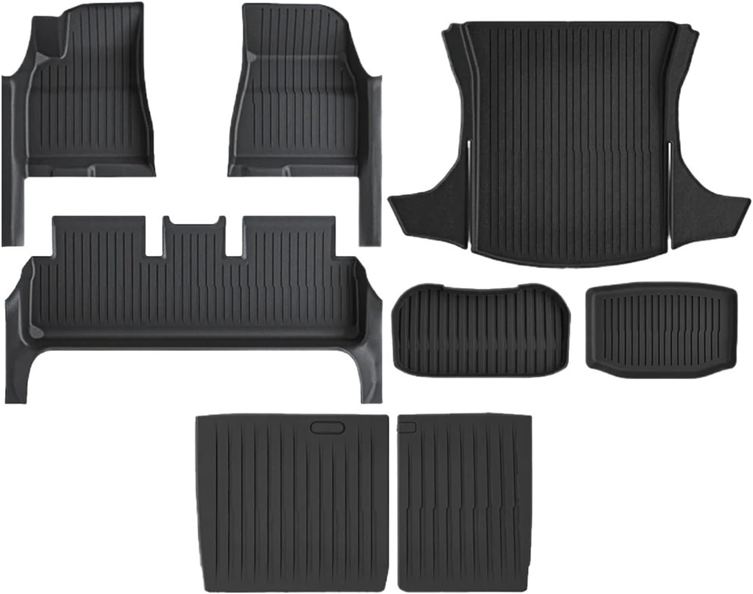 TPE Floor Mat with Door Sill Protector Compatible with Tesla Model 3 Highland Floor Trunk Mats Cargo Liner 2025 2024 Accessories(SNFM-8PCS)