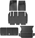 Compatible with Tesla Model X 2024 5/6/7 Seat TPE 3D Car Floor Mats Cargo Liner Trunk Pad Waterproof Protective Left Rudder(5seats 9PCS)