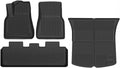 Floor Mats for Tesla Model 3 Y 2021-2024 5-Seater Custom Fit All Weather Heavy Duty TPE Cargo Liner Trunk Accessories(Y TPE LHD 4PCS)