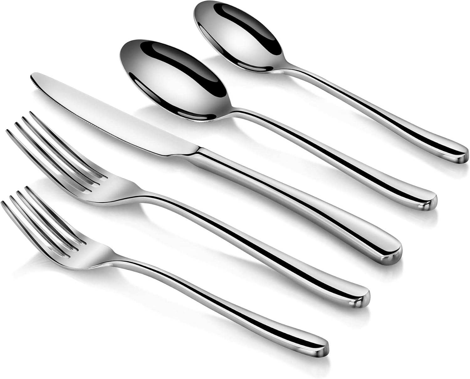 Cangshan 1027037 Rain II Series 103-Piece Stainless Steel 18/10 Forged Flatware Set