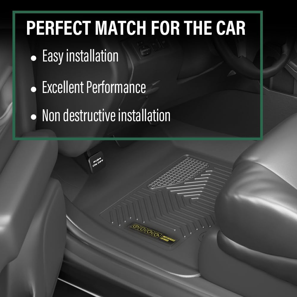 GRAND ORANGE TPE Floor Mats Cargo Liners Compatible with Toyota 4Runner 1996 1997 1998 1999 2000 2001 2002 1st & 2nd Row All Weather Protection Gray Floor Liners alfombras para carro 3PCS