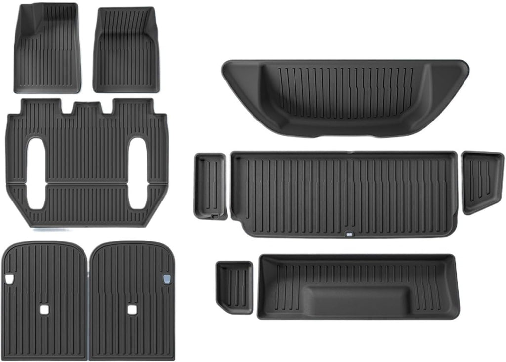 for Tesla Model X 2023 2024 TPE 3D Car Floor Mats Cargo Liner Trunk Pad Waterproof Protective Left Rudder(New 6MODELX5PCS)