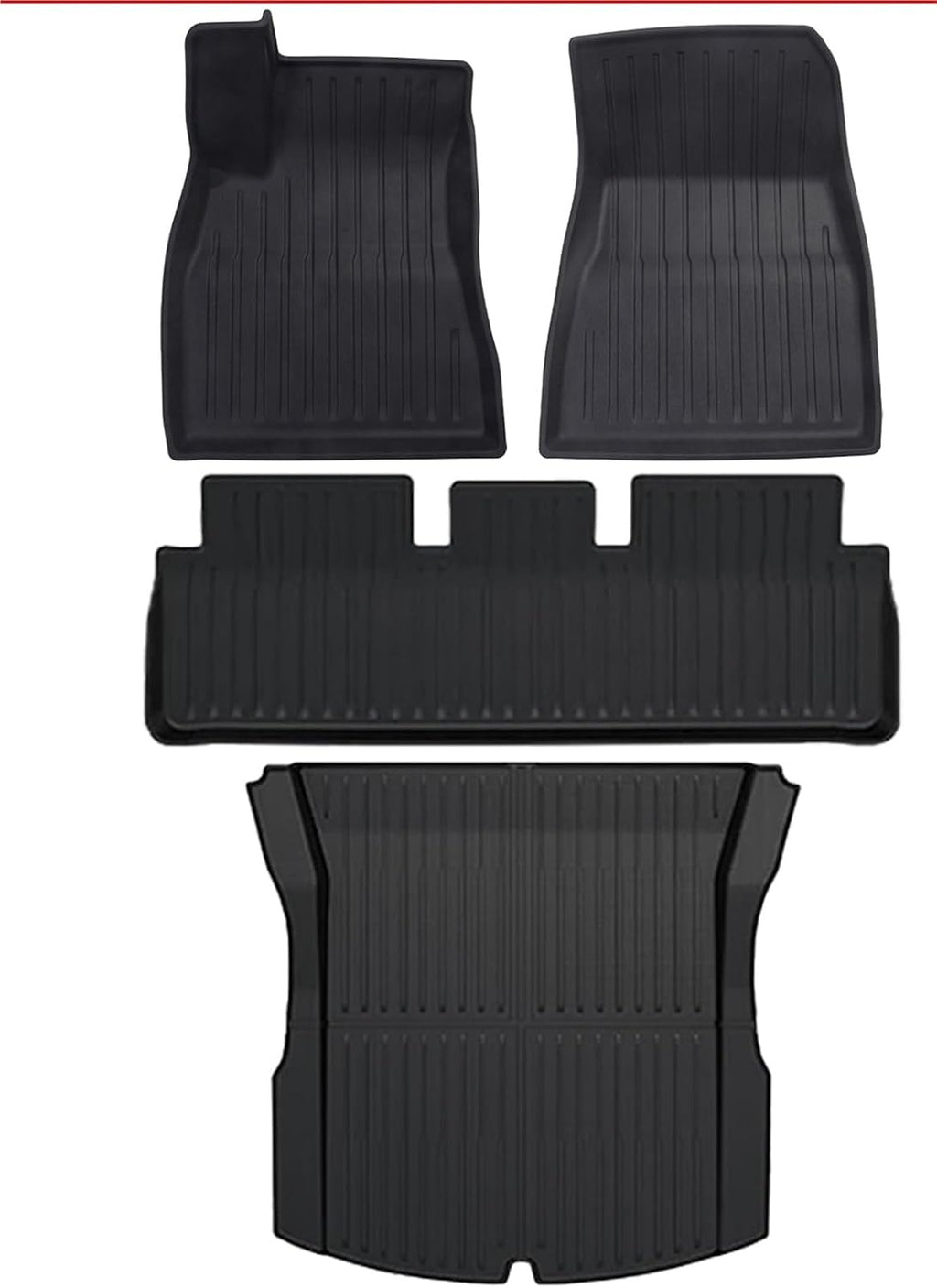 TPE Floor Mats & Cargo Liner Compatible for Tesla Model 3 Highland 2024, All Weather Waterproof Anti-Slip Trunk Mats TPE Floor Liners(4PCS LHD)