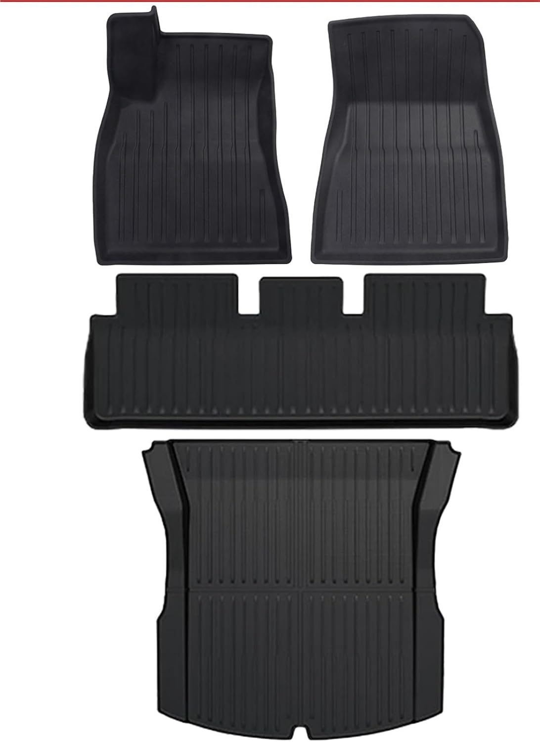 TPE Floor Mats & Cargo Liner Compatible for Tesla Model 3 Highland 2024, All Weather Waterproof Anti-Slip Trunk Mats TPE Floor Liners(4PCS LHD)
