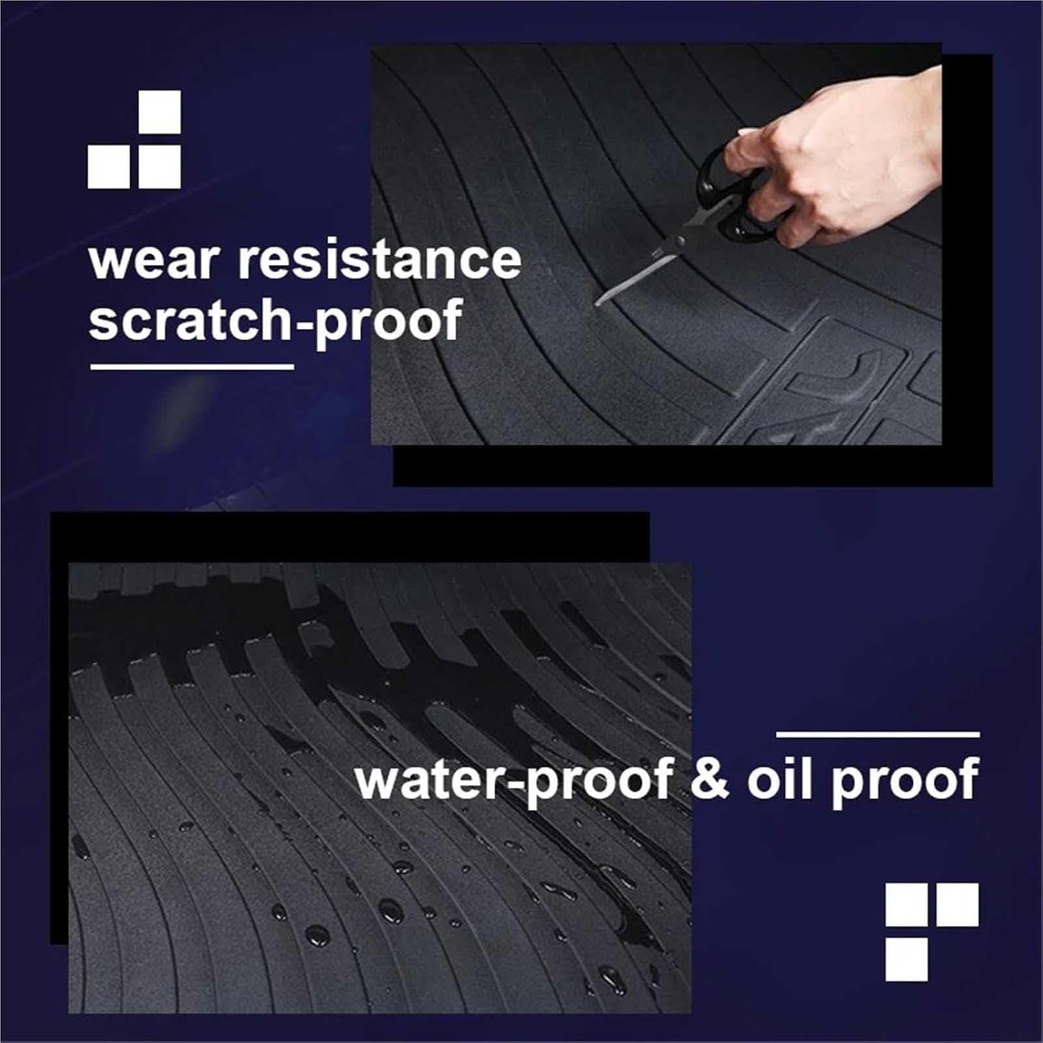 TPE Rear Cargo Liners for Tesla Model 3 2023-2025, Rear Boot Cargo Tray Pads Trunk Floor Mat Protector Waterproof with High Edge Non-Slip