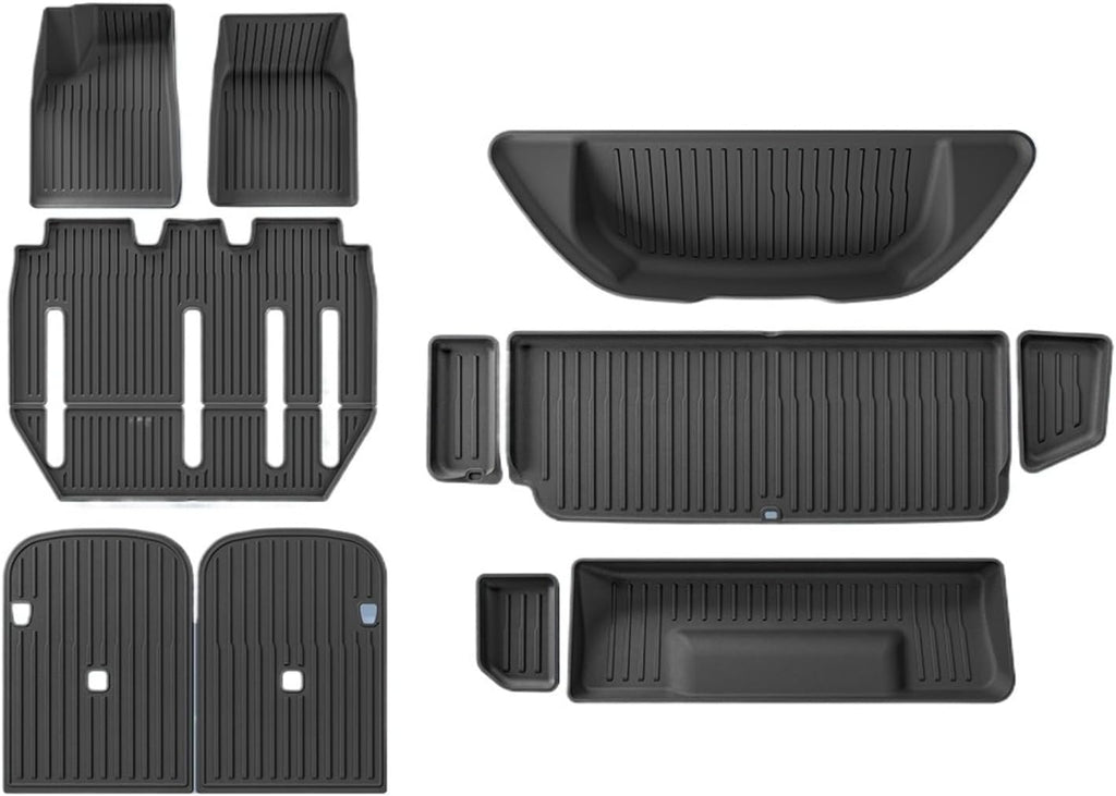 for Tesla Model X 2023 2024 TPE 3D Car Floor Mats Cargo Liner Trunk Pad Waterproof Protective Left Rudder(7MODELX5PCS)
