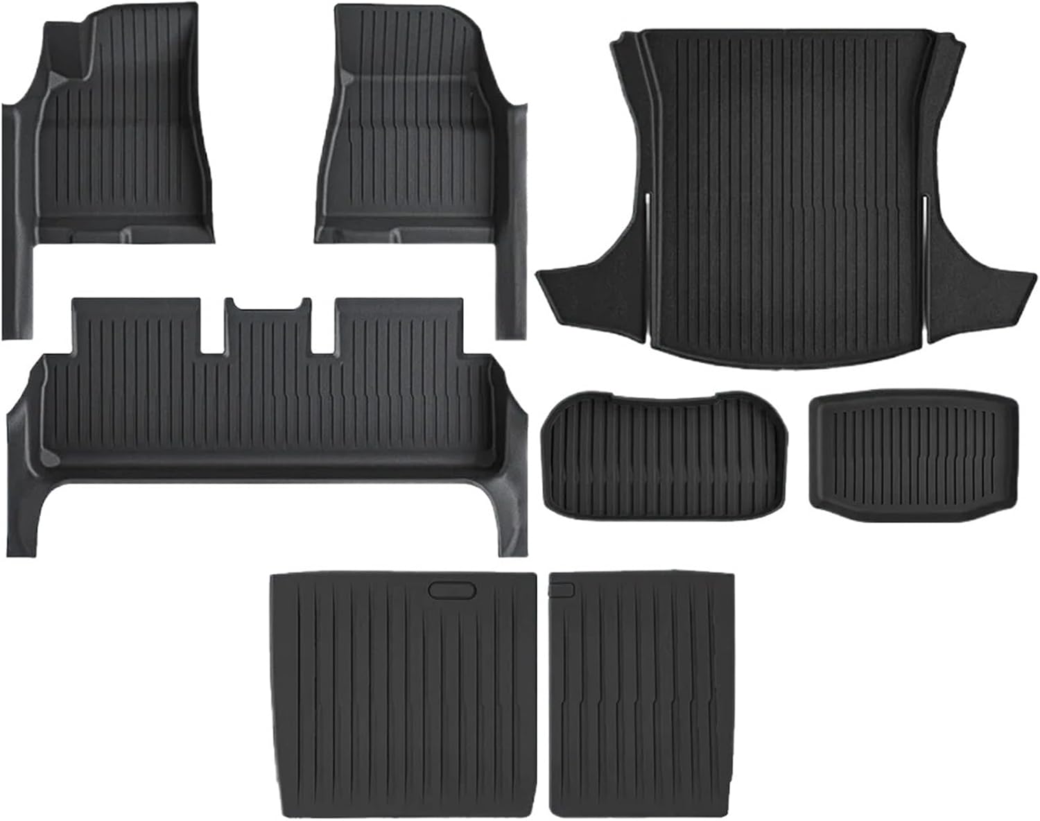 TPE Floor Mat Compatible for Tesla Model 3 Highland with Door Sill Protector Trunk Mats Front Rear Cargo Liner Compatible for Model 3 2025 2024(SNFM-8PCS)