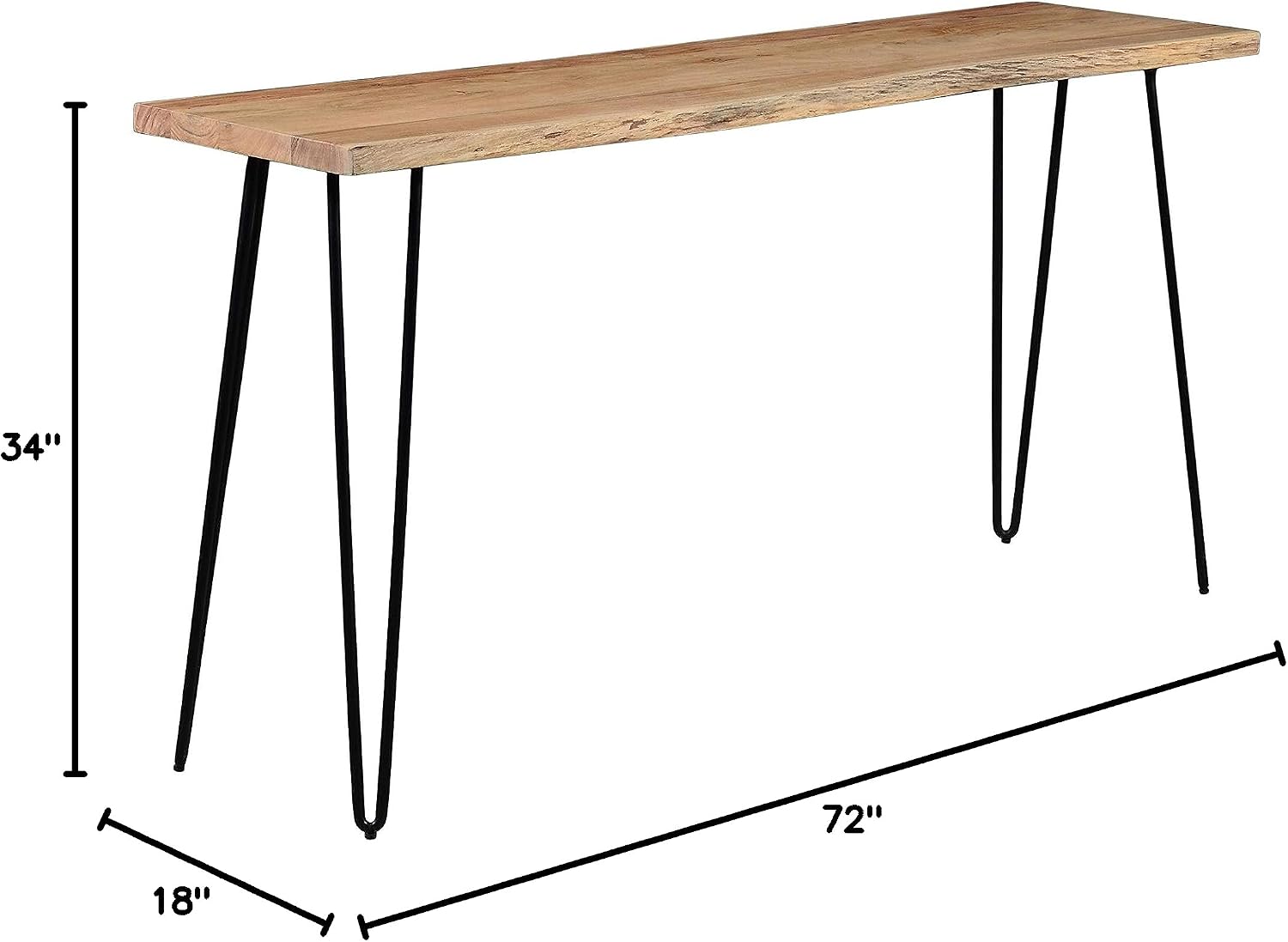 Jofran Nature's Edge Solid Acacia Sofa Counter Height Dining Table