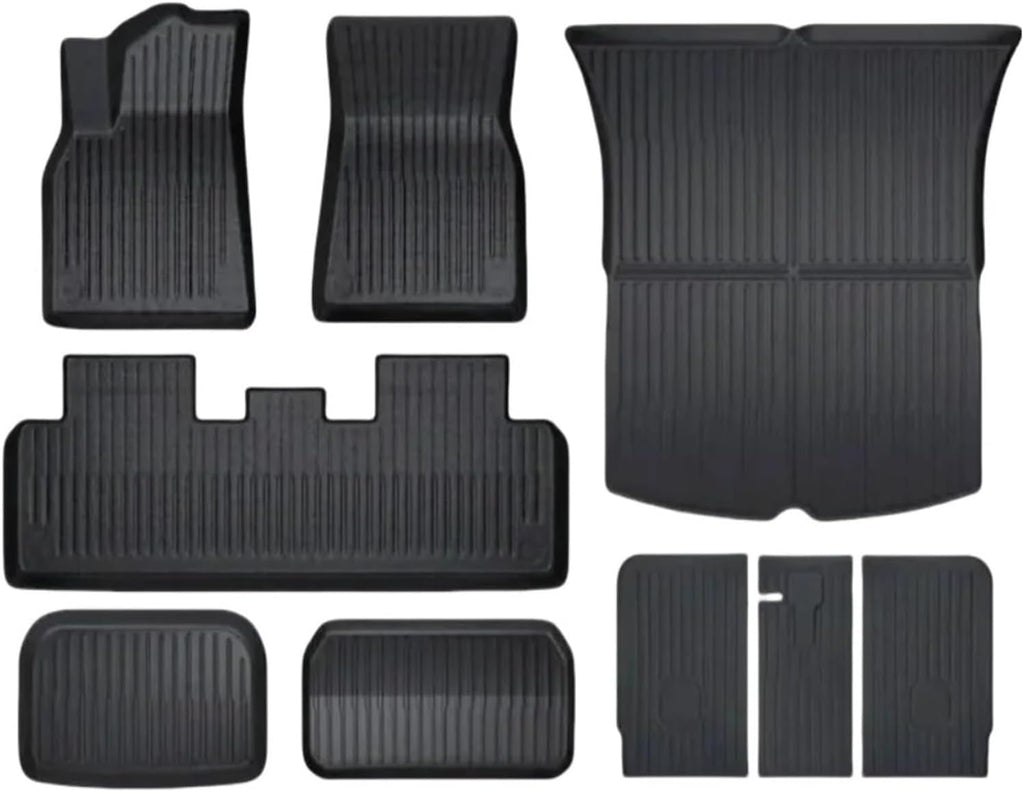 Compatible with Tesla Model 3 Model Y 2021-2024 XPE Floor Mats,All Weather Rubber Trunk Floor Mat Waterproof Non-Slip Cargo Liner(6pcs My 21-24)