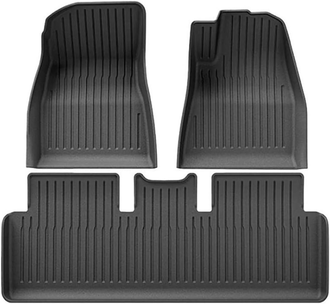 Compatible with Tesla Model 3 Highland 2025 2024 2023 TPE Floor Mats, All Weather Waterproof Anti-Slip Front Rear Cargo Liner Trunk Mat(Gray)
