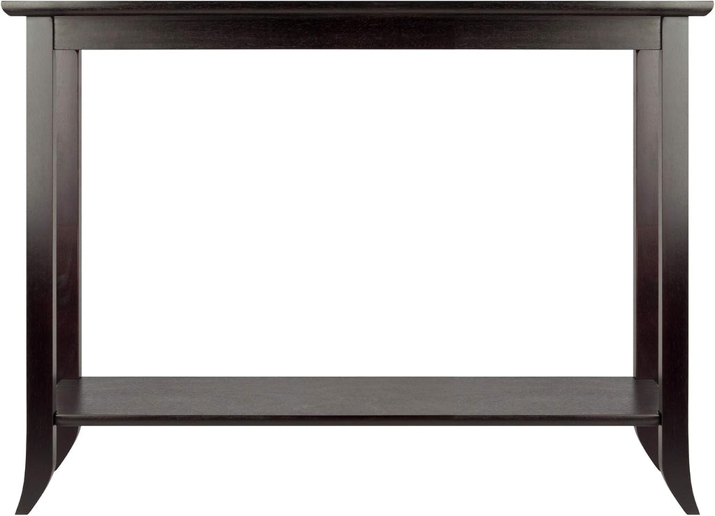 Winsome Genoa Console Table with Glass Top and Shelf in Espresso, Thin Entryway Table for Hallway, Living Room, Elegant Furniture for Any Home Decor