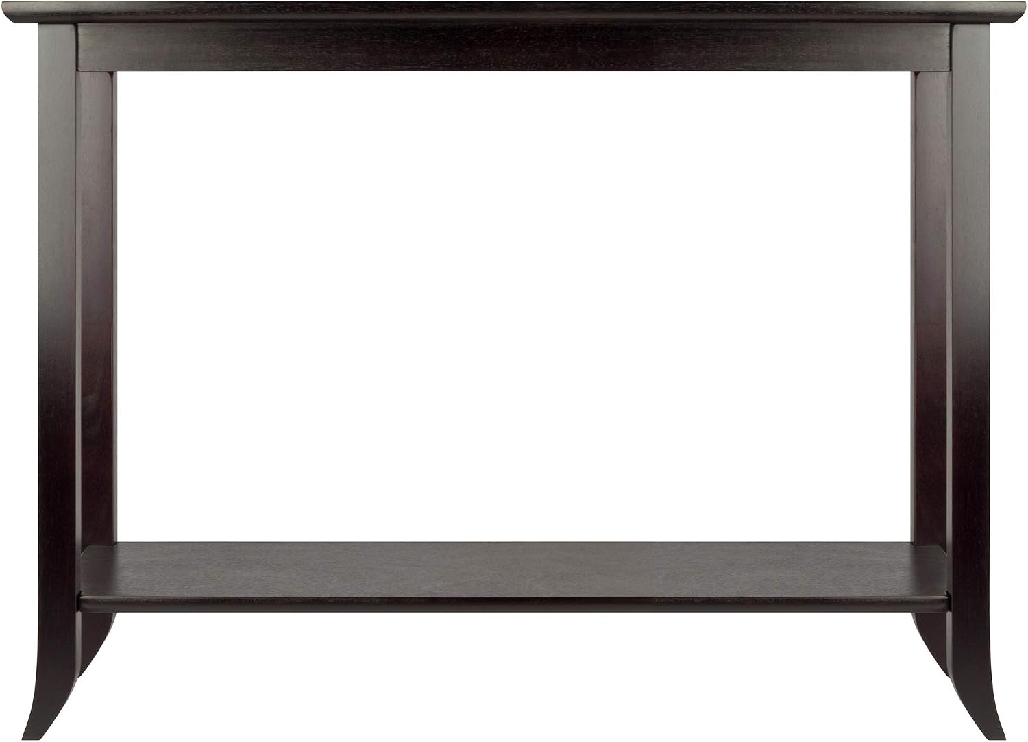 Winsome Genoa Console Table with Glass Top and Shelf in Espresso, Thin Entryway Table for Hallway, Living Room, Elegant Furniture for Any Home Decor