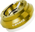 NRG Innovations Racing Style Steering Wheel Short Hub, Lockable Aluminum Steering Shaft, 6x70mm Bolt Pattern Quick Release Adapter Unit, Compatible For 92-96 Honda/Acura, Chrome Gold, NRG-SRK-110H-CG