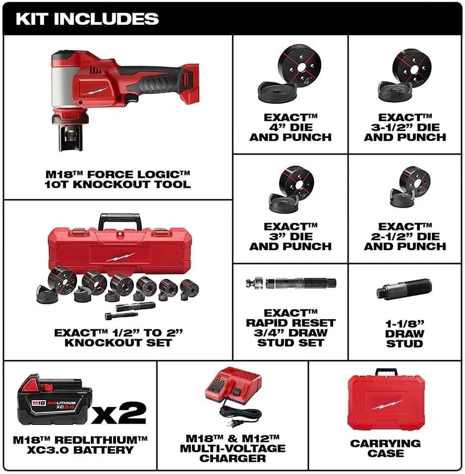 New 2676-23 for Milwaukee M18 1/2-4' 10-Ton Cordless Knockout Tool Kit w/Carrying Case