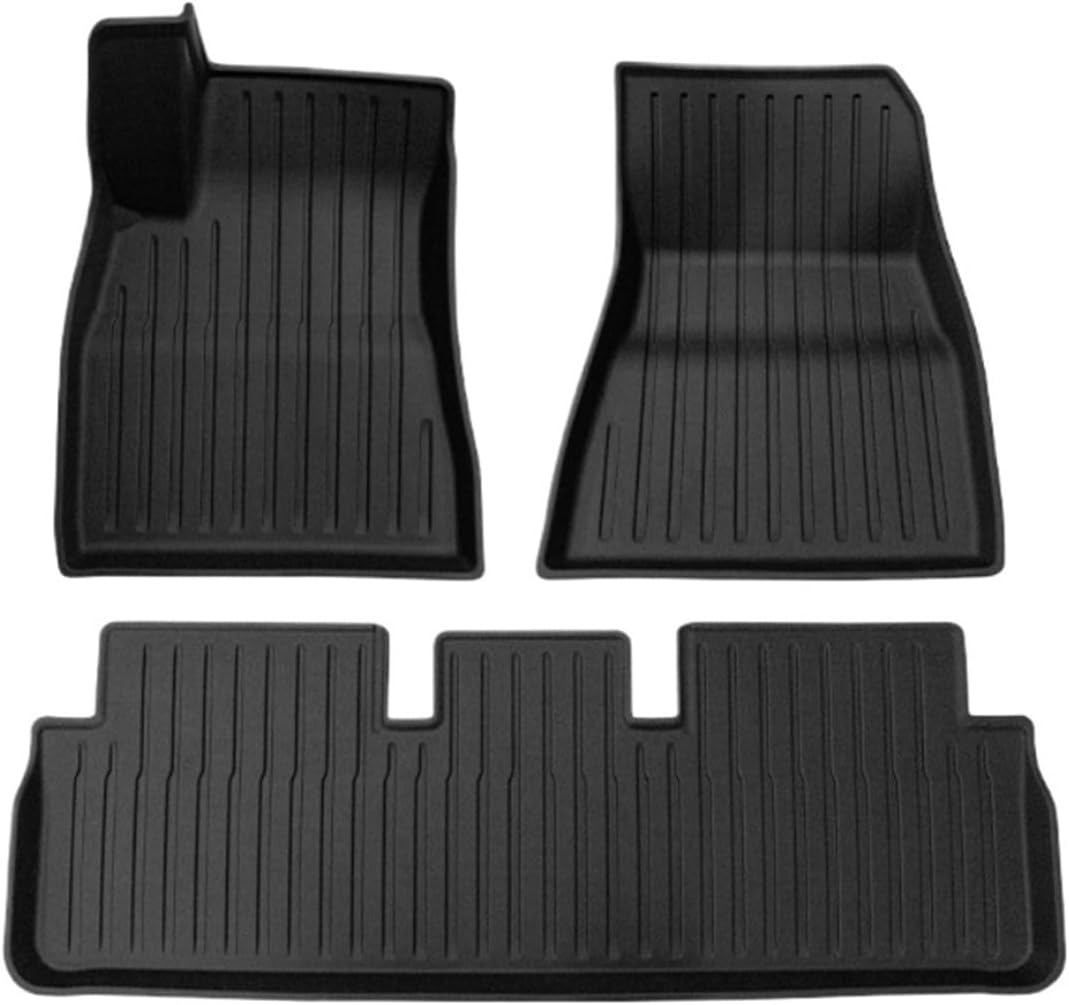 Compatible with Tesla Model 3 2024 Highland Floor Mats Cargo Liner Waterproof Anti-Slip Trunk Mat TPE Pads Left Right Rubber Accessories(LHD 3pcs)