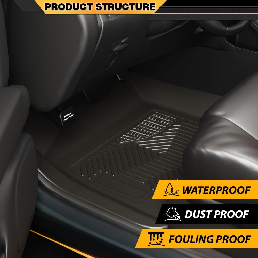 Floor Mats & Cargo Liners Fit Buick Envision 2021 2022 2023 All Weather Protection TPE Floor Liners 1st & 2nd Row Black, alfombras para carro