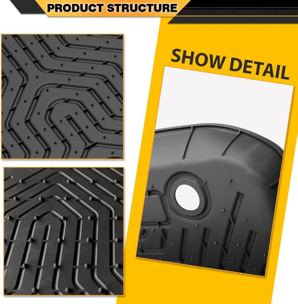 TPE Floor Mats Fit LX RX270 2013 1st & 2nd & 3rd Row Truck Accessories Cargo Liners All Weather Protection 4PCS Black Alfombras para Carro