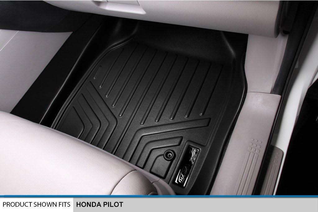 SMARTLINER Custom Fit Floor Mats 3 Row Liner Set for 2009-2015 Honda Pilot