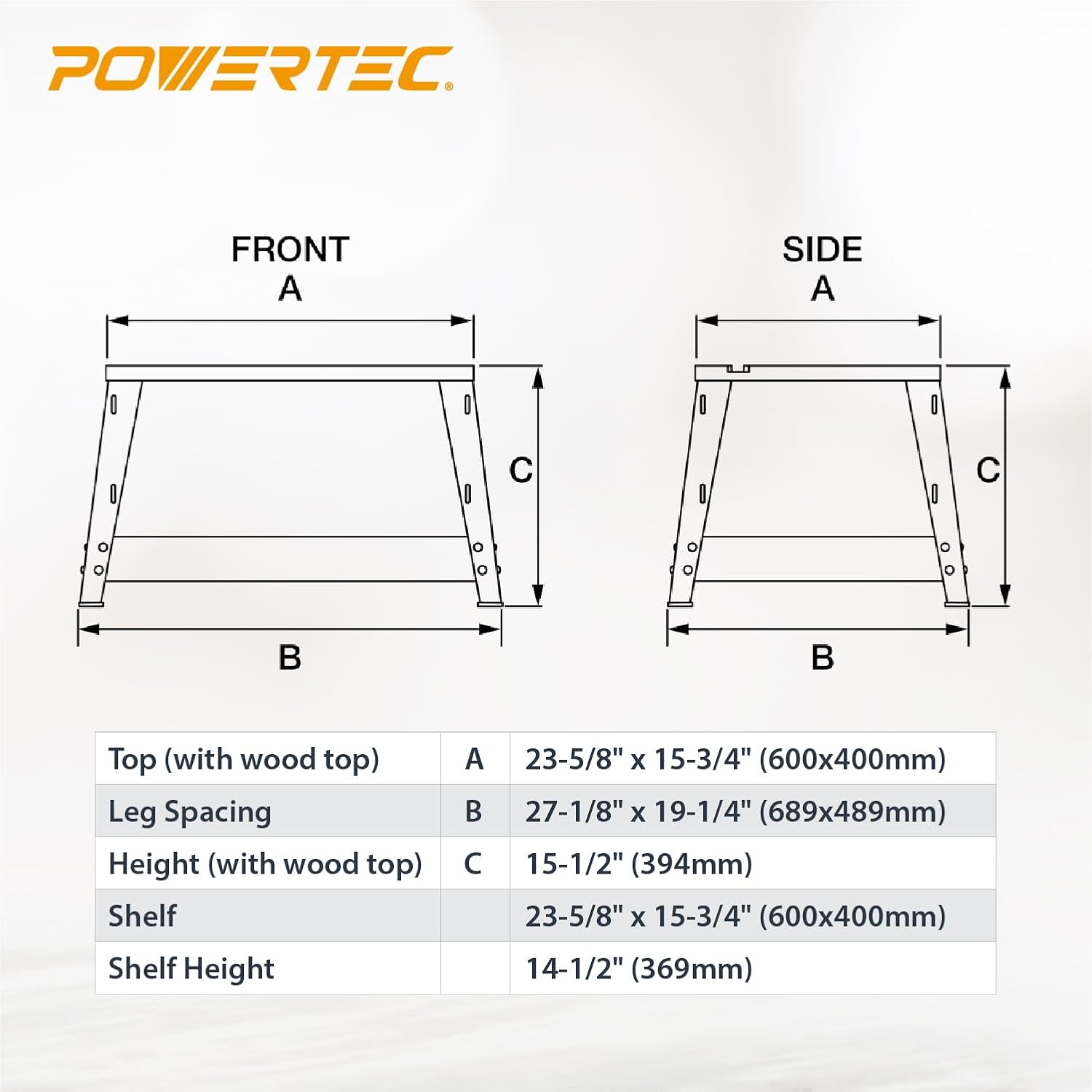 POWERTEC Benchtop Router Table w/Metal Stand and Adjustable Fence Set – 24' x 16' Laminated MDF Top, Aluminum Insert Plate, 2-1/2' Dust Port, Fence Stop, Featherboard and More Accessories (71963)