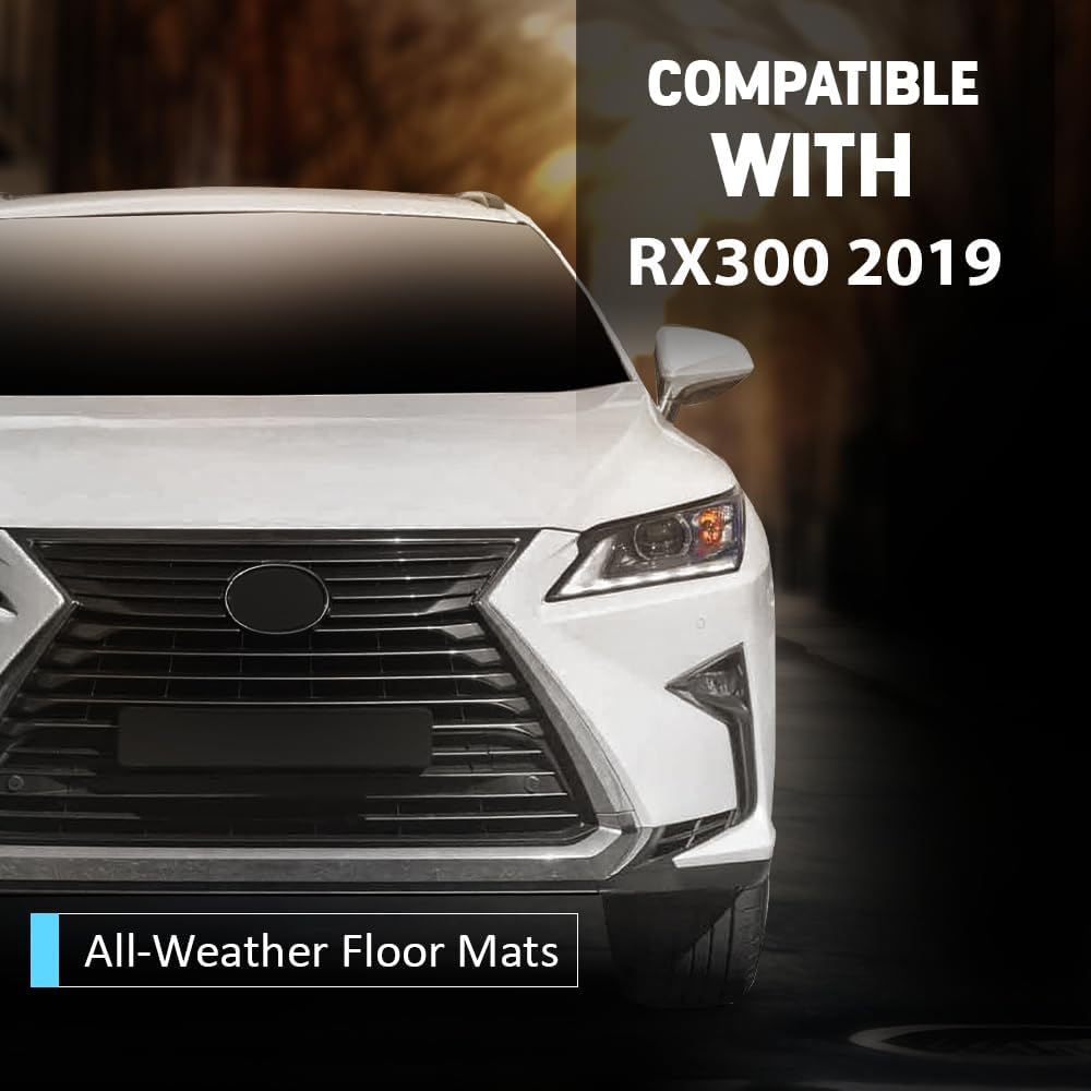ALLGOOD TPE Floor Mats Cargo Liners Fit LX RX300 2019 4PCS 1st & 2nd Row & Truck Bed Mats All Weather Protection Black Alfombras para Carro