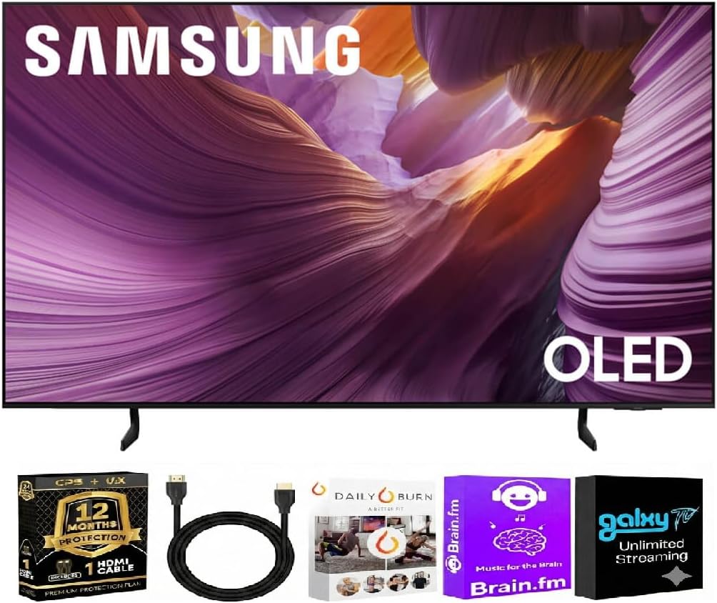 Samsung 55 Inch Class S85F Series 4K OLED Vision AI Smart Tizen TV with HDR Dolby Atmos + HDMI Cable + Streaming Bundle + 12 Month CPS Protection