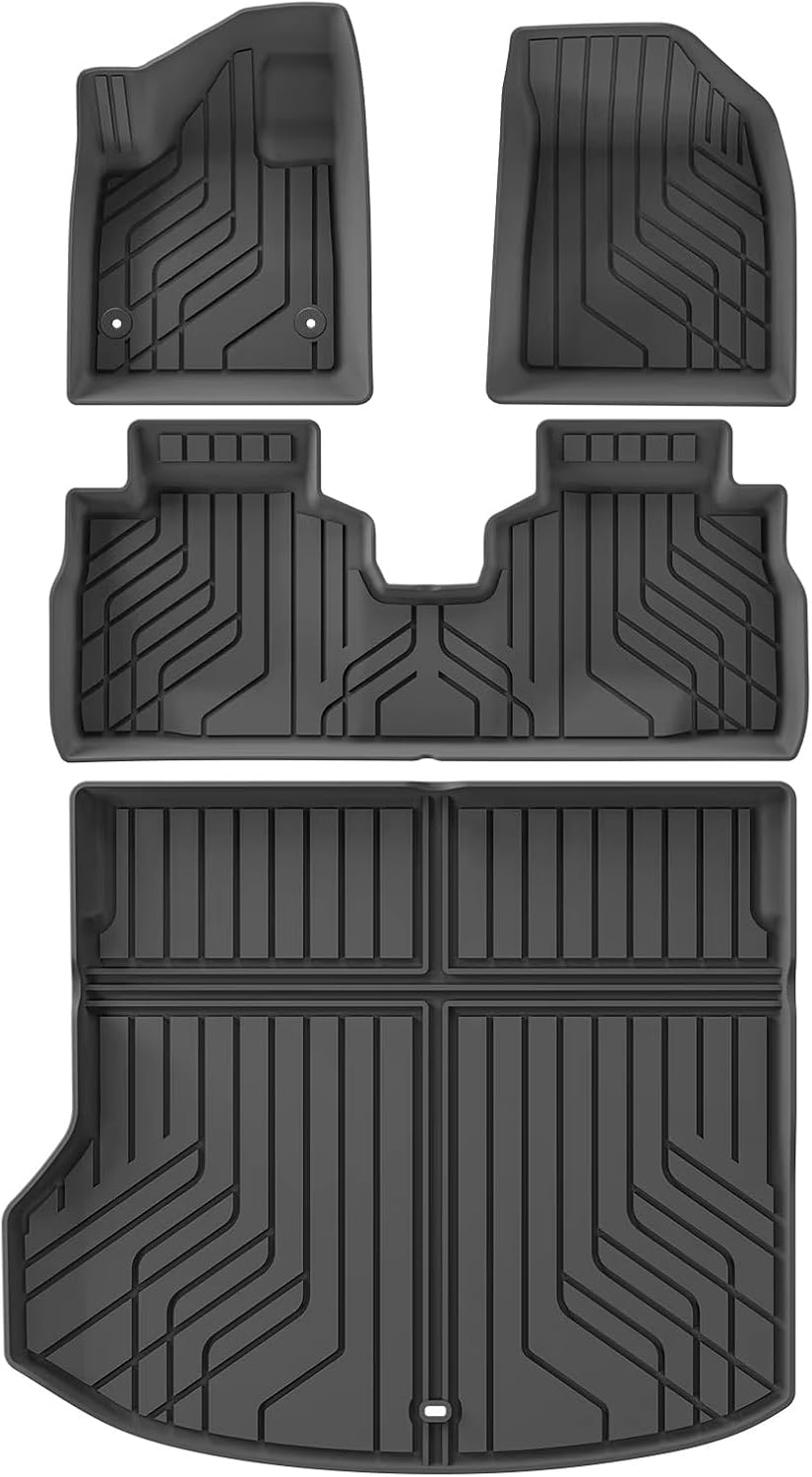 Car Boot Mats for Chevy for Equinox EV 2025 TPE 3D Car Floor Mats Trunk Pad Waterproof Protective All Weather Black Liner