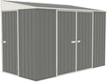 Absco Durango 5 Ft. x 10 Ft. Metal Storage Shed DIY Three Door Woodland Gray Galvanized Steel Bike Shed for Tools, Lawn & Garden Equipment, Outdoor Patio Furniture, Garden Lean to Shed Kit