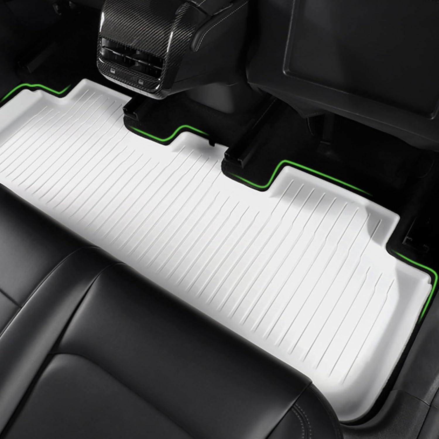 Floor Mats for Tesla 2019-2026 Model Y 5-Seat Floor Mats All Weather Durable TPE Anti-Slip Car Floor Liner Waterproof Custom Fit (White, Model Y)