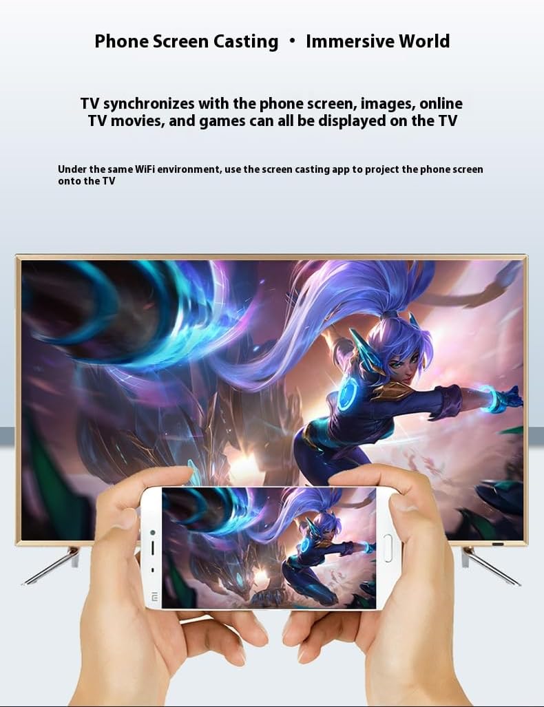 50-inch Smart LED TV, 1080p HD, Android OS, IPS Screen, 60Hz, Multiple HDMI USB Ports, Wall Mount Compatible