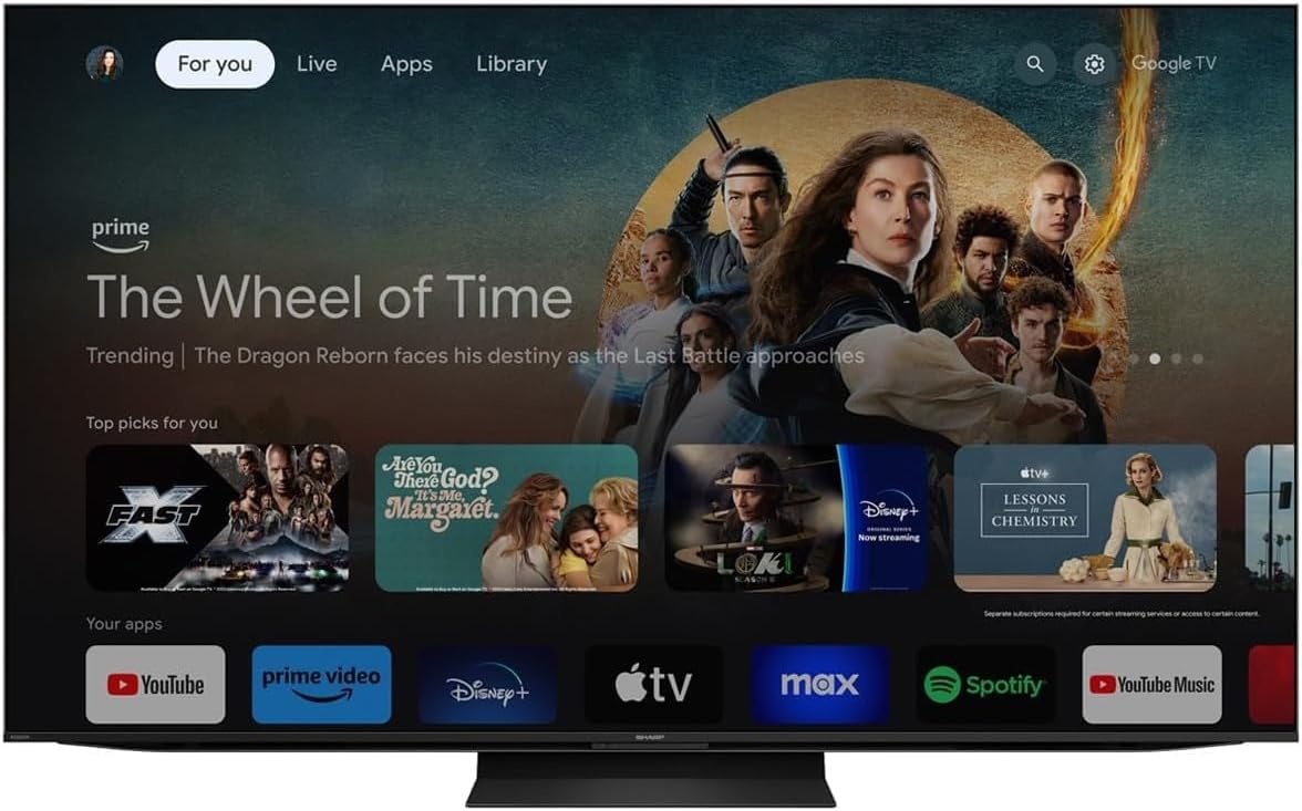 Sharp 75' Class (74.5' Diag.) AQUOS XLED 4K Ultra HD Mini LED Google TV (4T-C75FV1U)