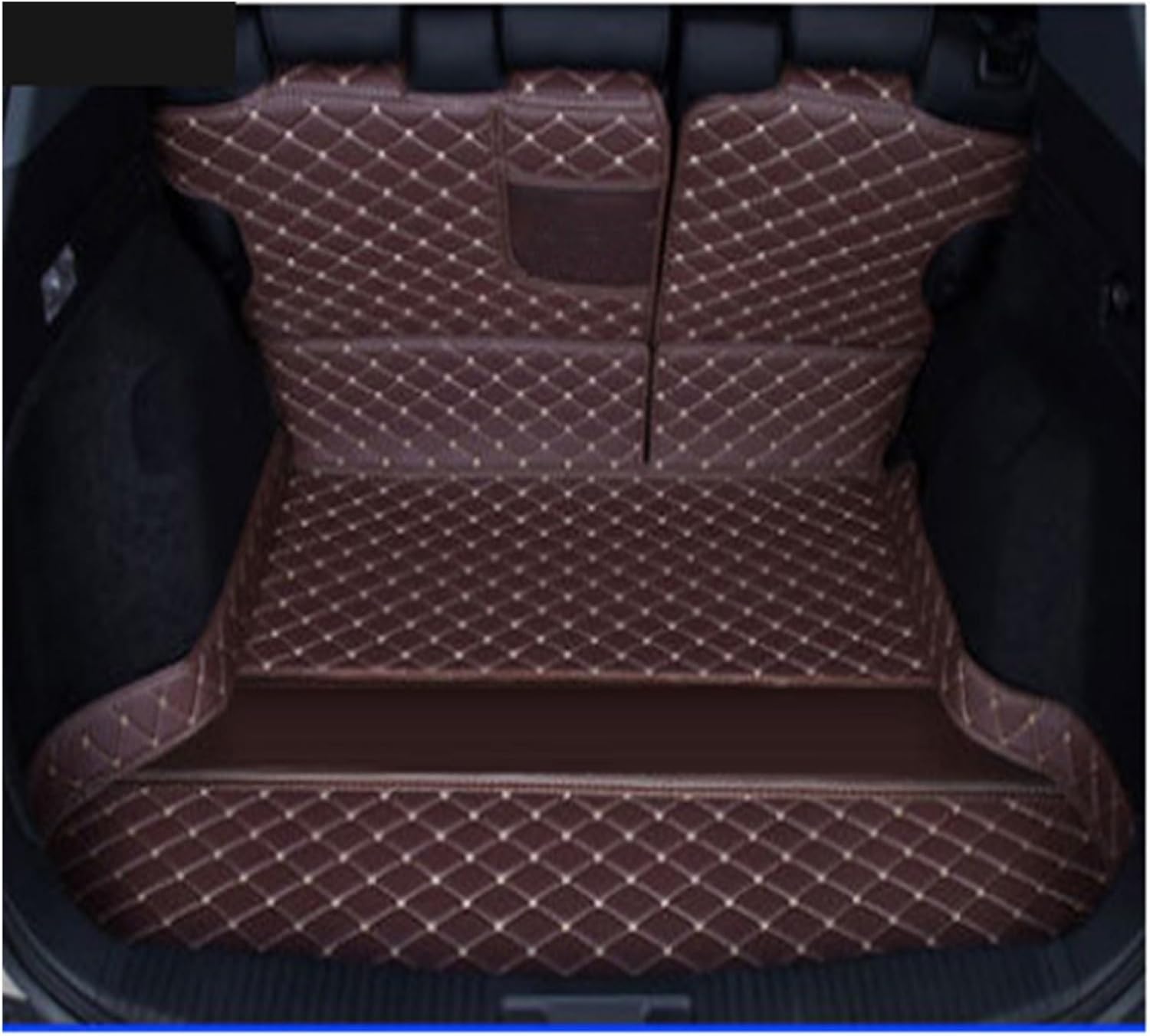Custom Deluxe Leather Full Rear Trunk Tray Liner Cargo Mat Floor Protector Foot Pad Mats Compatible with XRV VEZEL 2015-2019(Blue)