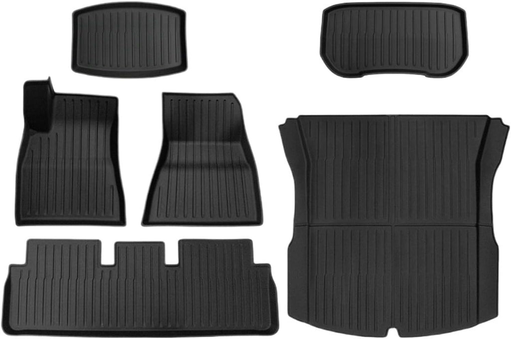 Compatible with Tesla Model 3 Highland 2024 TPE Floor Mats,RHD LHD Floor Mats All Weather Waterproof Non-Slip Cargo Liner Accessories(LHD 6PCS HX3)