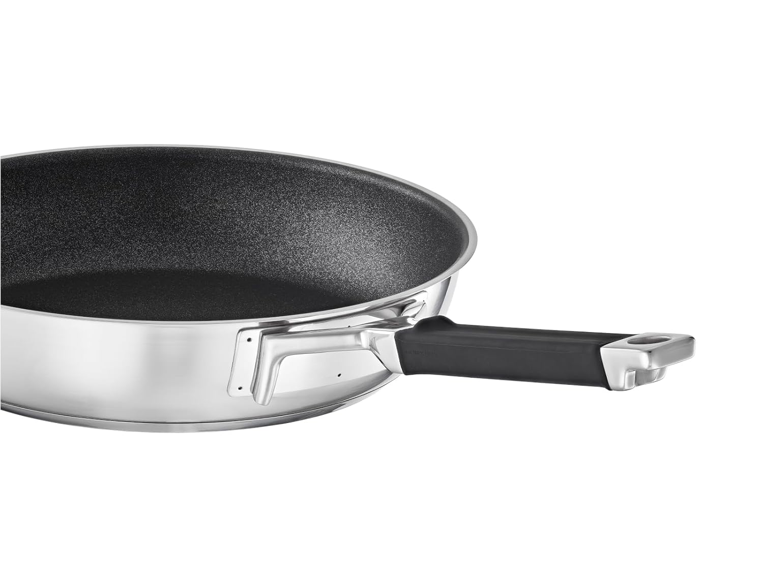 Rösle Silence Pro Frying Pan with Scratch-Resistant Premium Non-Stick Coating ProResist, Silicone Handle, 28 cm, 18/10 Stainless Steel, Suitable for Induction Cookers, Dishwasher Safe, Silver/Black