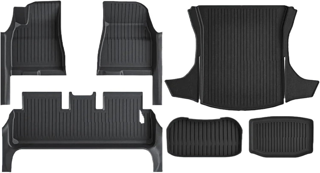 TPE Floor Mat Compatible for Tesla Model 3 2025 2024 Highland with Door Sill Protector Trunk Mats Front Rear Cargo Liner(SNFM-6PCS)