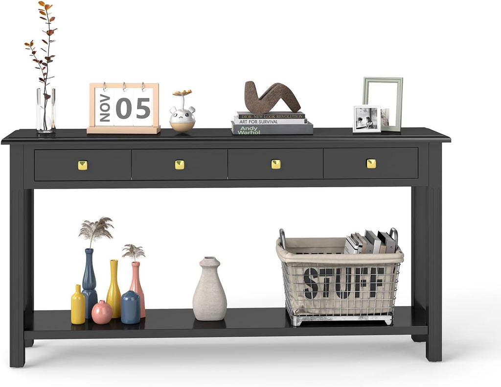 Kinfant Console Table - Entryway Table Sofa Table Hallway for Living Room, Front Hall, Couch (Drawer Handle Style 4)
