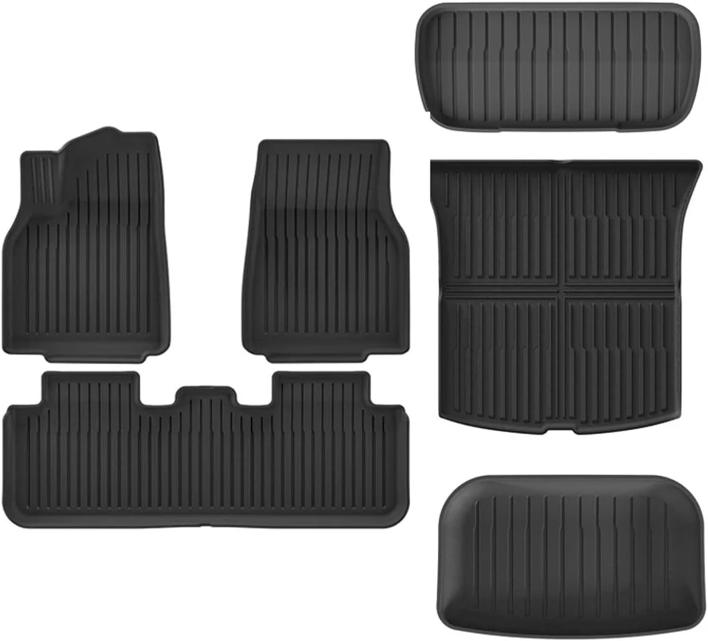 Compatible with Tesla Model Y Launch 2025 Juniper 2025 TPE Floor Mats Cargo Liner Trunk Floor Liner Backrest(Gray)