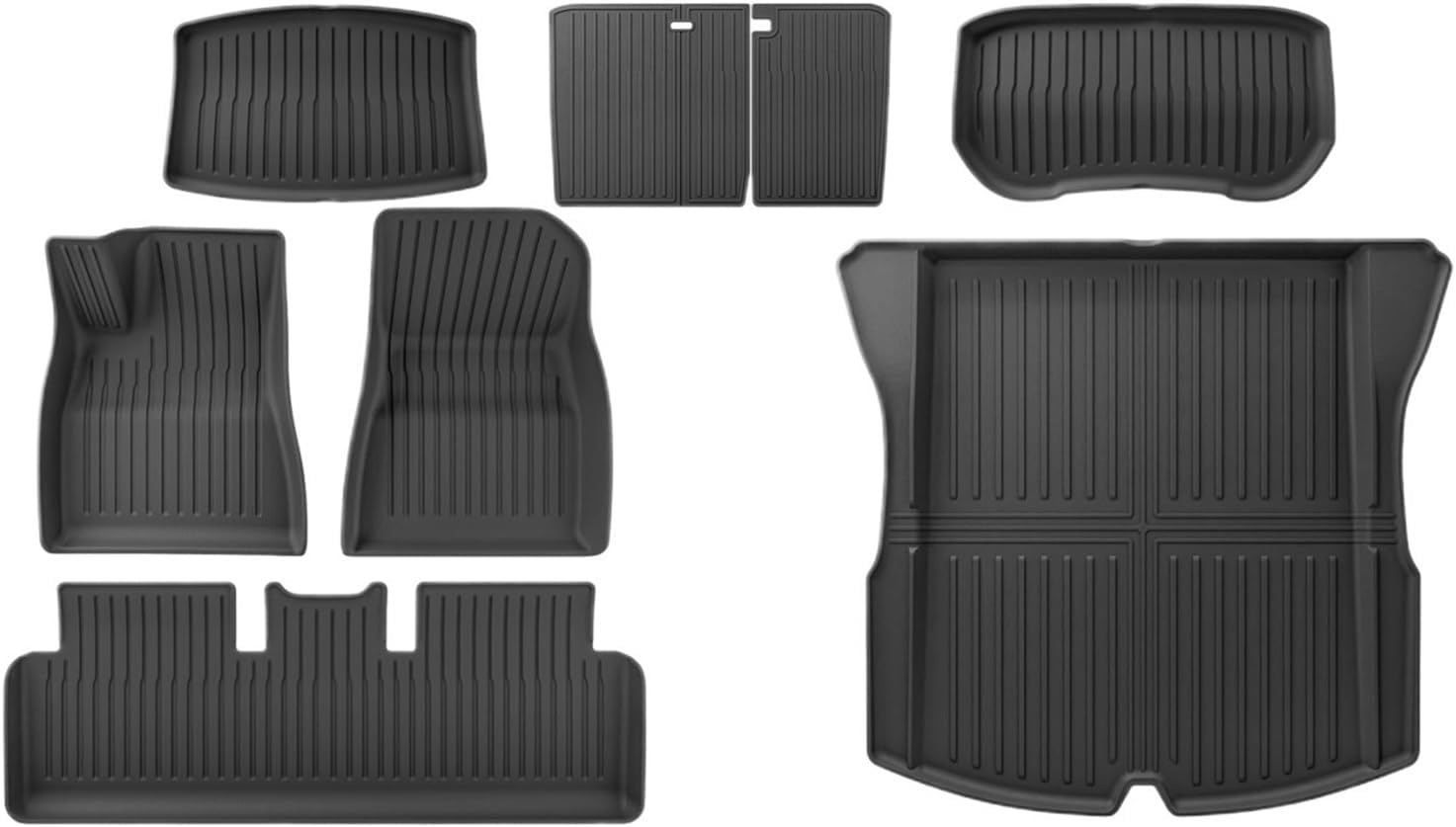 Compatible with Tesla Model 3 Highland 2024 TPE Floor Mats Cargo Liners All Weather Waterproof Trunk Mats Left Right Hand Drive(5PCS Trunk Mats)
