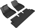 3D MAXpider Custom Fit Kagu Floor Mat (Black) Compatible with Tesla Model 3 2020-2023 - Full Set