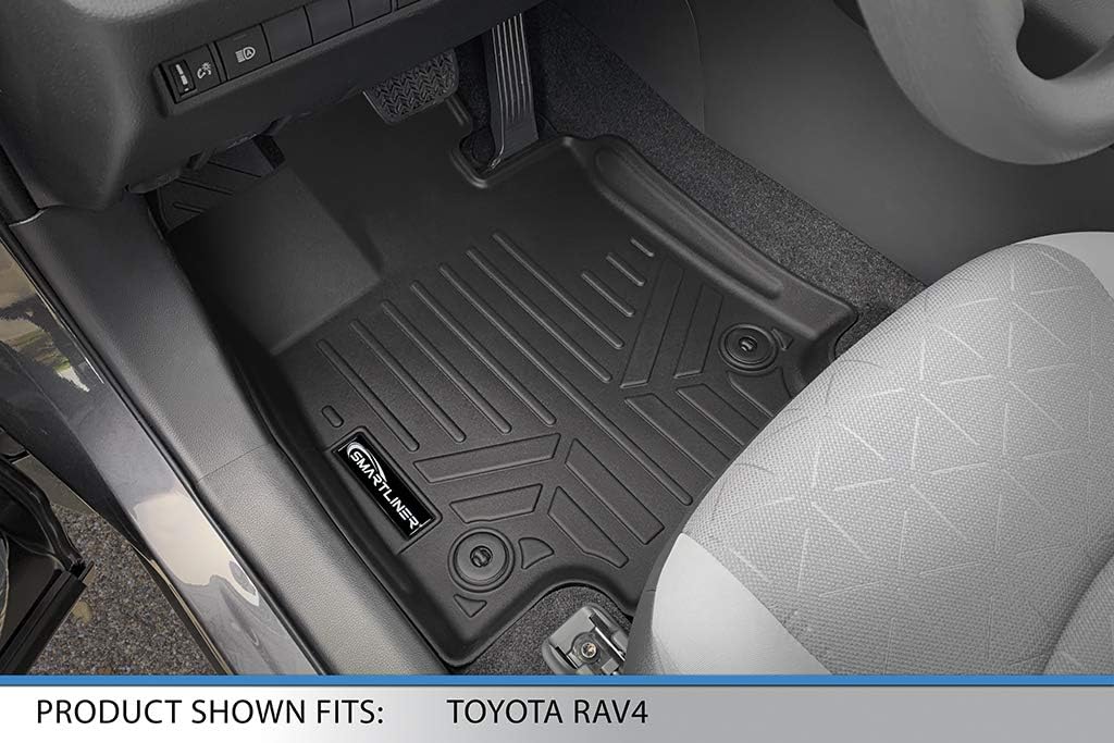 SMARTLINER All Weather Custom Fit Floor Mats 2 Row Liner Set Compatible with 2019-2025 Toyota RAV4