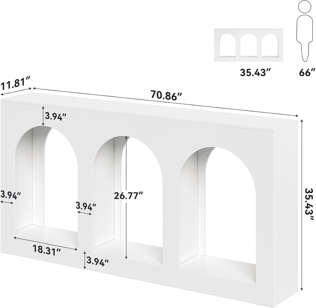 LITTLE TREE Console Table for Entryway, 71-Inch Long Narrow Modern Entry Table for Living Room, Hallway, Behind Couch, Entrance, Sofa, Foyer, Front Door, White