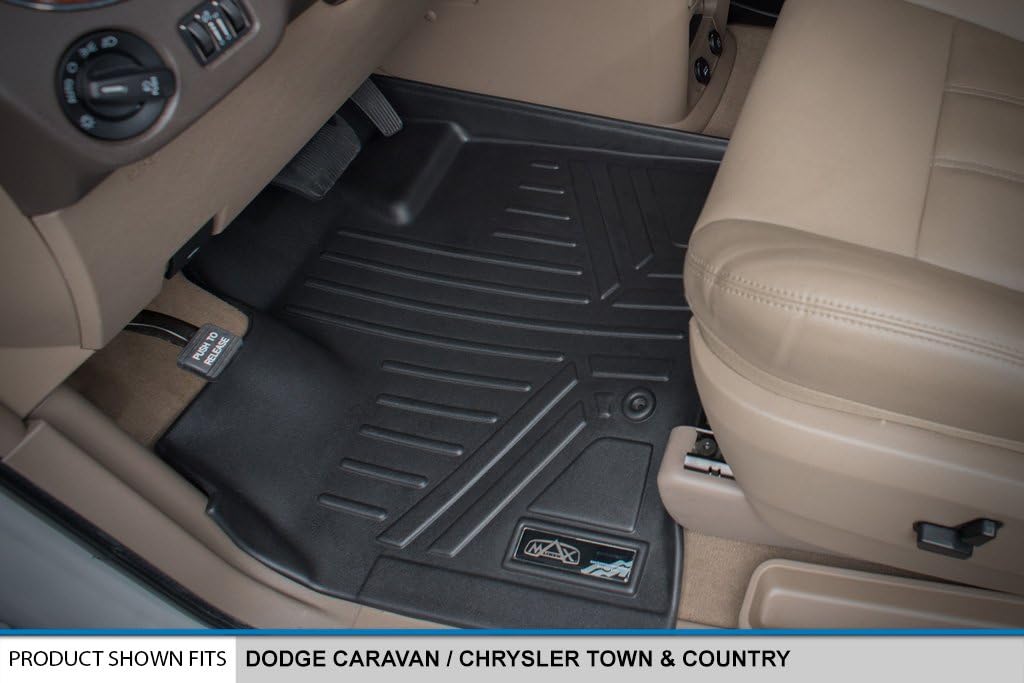 MAXLINER Floor Mats 3 Row Liner Set Compatible with 2008-2016 Chrysler Town & Country