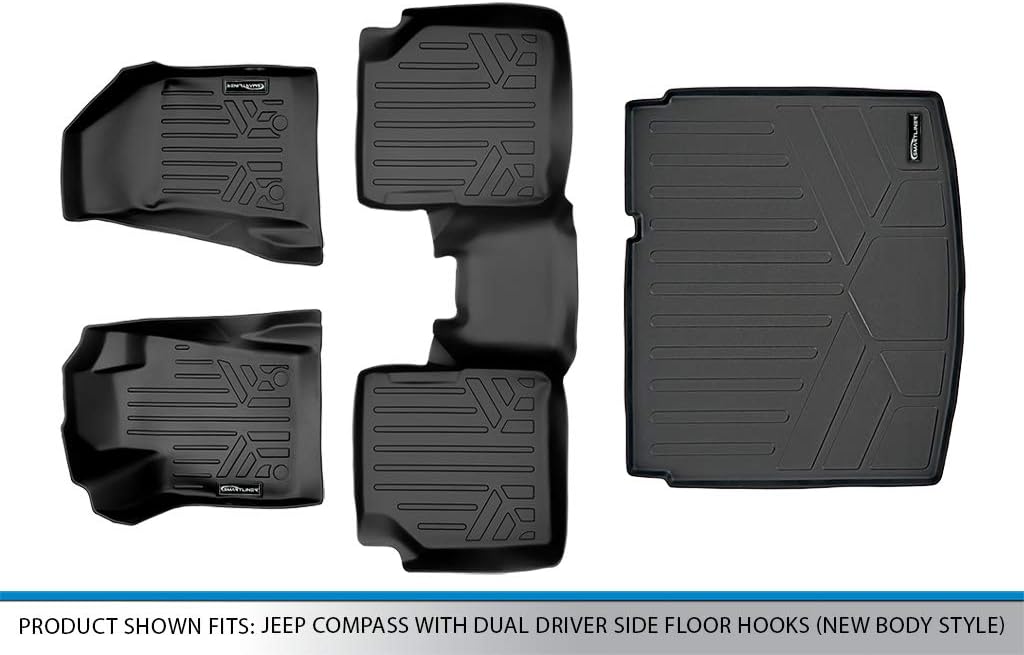 MAXLINER Floor Mats 2 Rows and Cargo Liner Set for 2017-2025 Jeep Compass