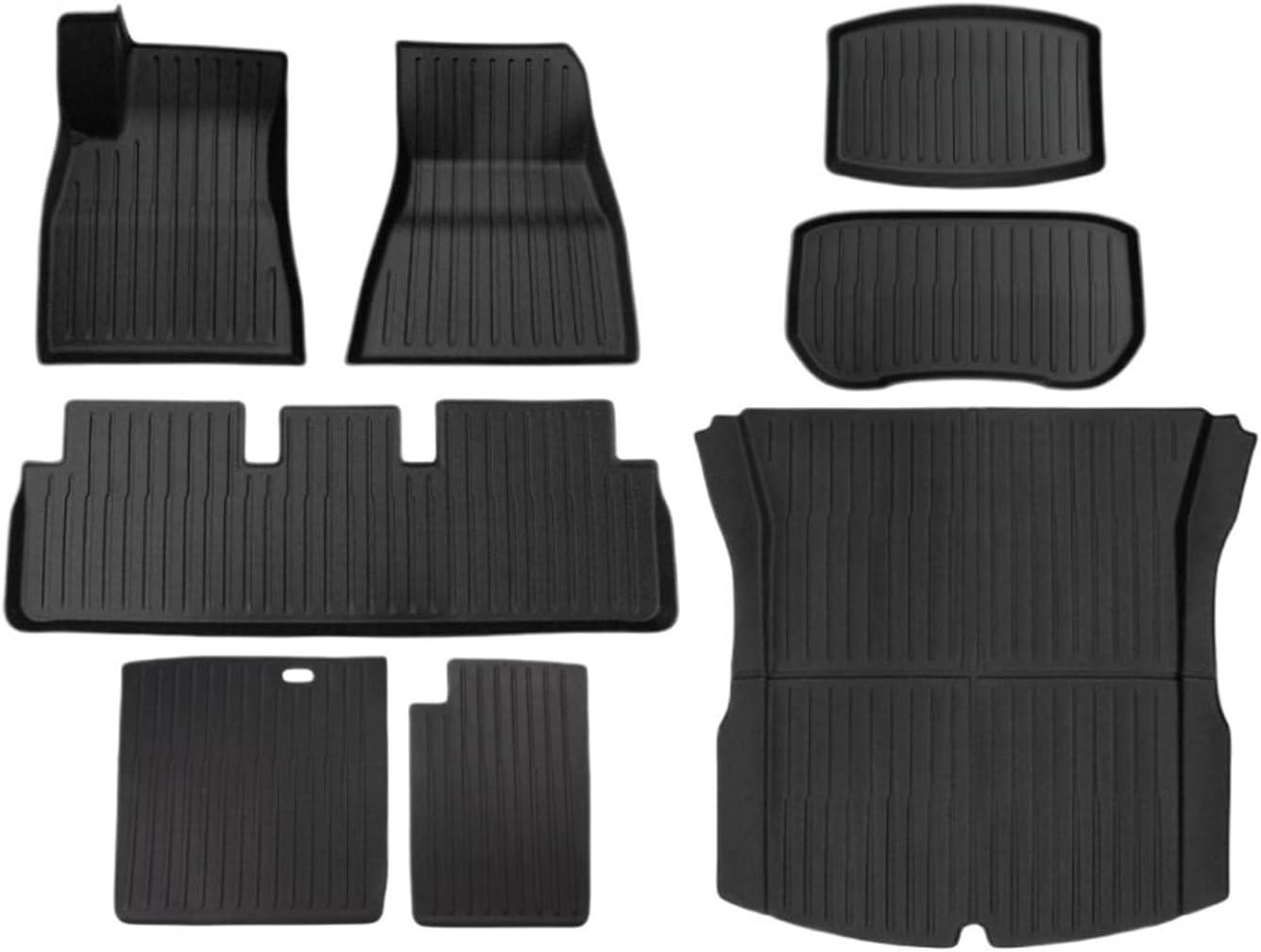 Auto Parts Compatible with Tesla Model 3 2024 Highland Floor Mats Cargo Liner Waterproof Anti-Slip Trunk Mat TPE Pads Left/Right Hand Rubber(Right Rudder 8pcs)