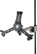 K&M Konig & Meyer 19791.016.55 Tablet/iPad Holder for Microphone Stand - Switch from Landscape to Portrait - Professional Grade for all Musicians - Studio or Remote Home Use - German Made - Black