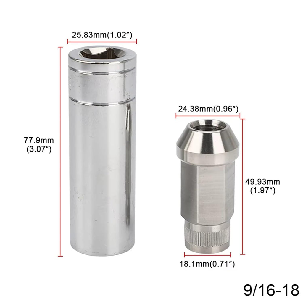 Car Locking Wheel Bolts Compatible with Lincoln for 20PCS Stainless Steel Lug Nuts M12x1.25 M12x1.5 M14x1.5 M14x2 1/2-20 9/16-18 Wheel Nuts Bolts Wheel Bolts Nuts